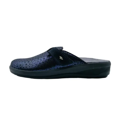 Pantofole elasticizzate donna Podoline Casella blu vista laterale